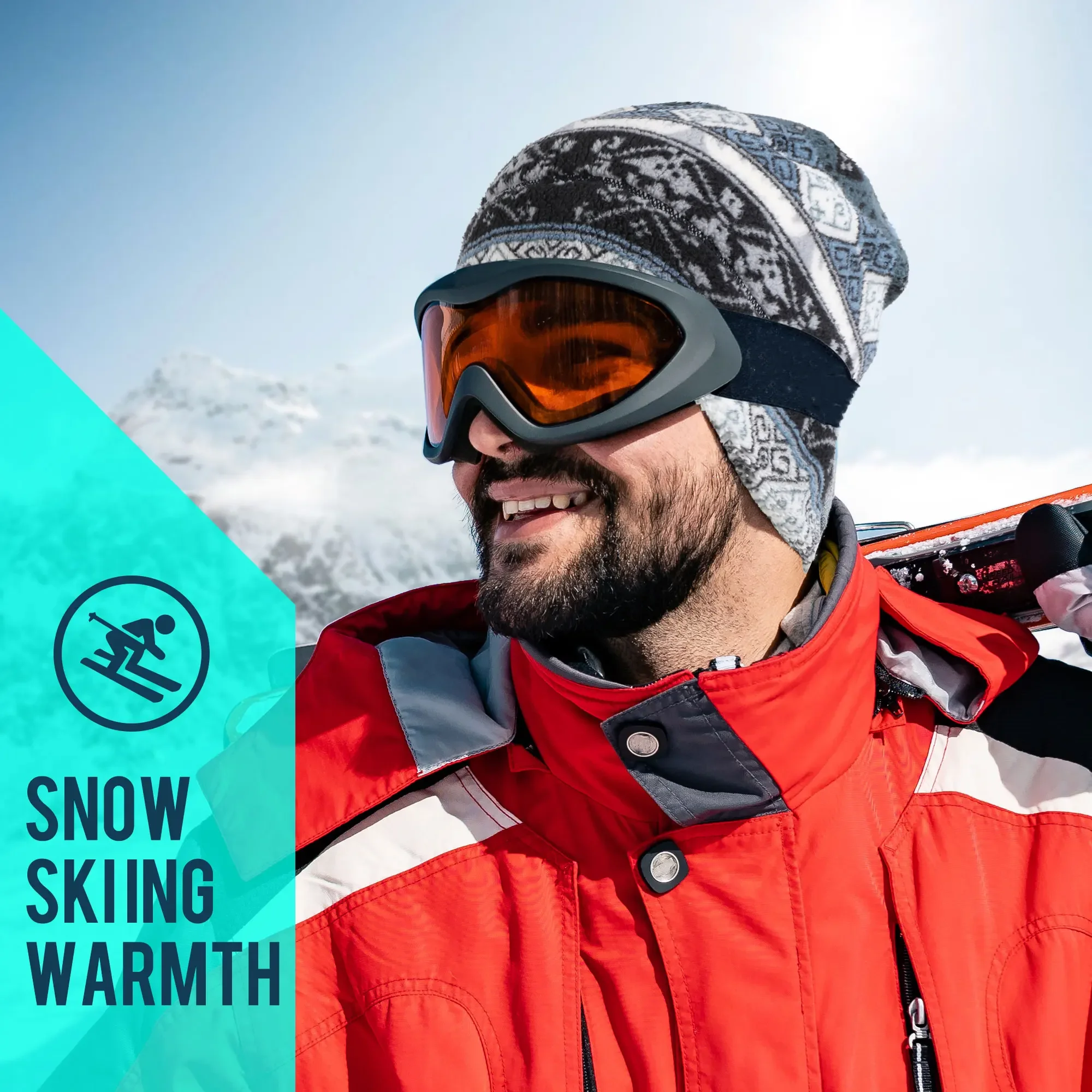 Gorros cálidos de invierno, gorro de ciclismo de lana a prueba de viento, cubierta para las orejas, deportes, correr, esquí, senderismo, Camping, Snowboard, gorros suaves y holgados con calavera - imagen 3