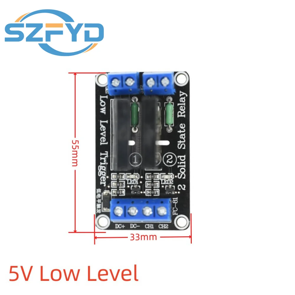 Módulo de relé de estado sólido de 1 2 4 6 8 canales 5V 12V 24V gatillo de bajo nivel G3MB-202P 240V 2A con protección de fusibles - imagen 5