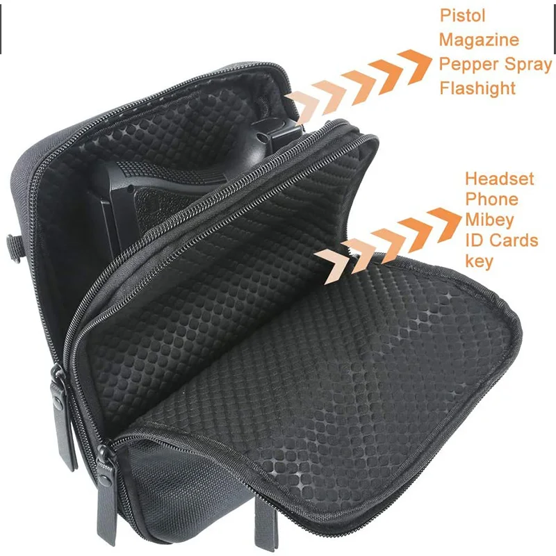 Bolsa de pistola oculta Universal táctica, bolsa de pistola de doble cargador, bolsa de hombro, riñonera de cintura para Glock 17 M9 - imagen 4