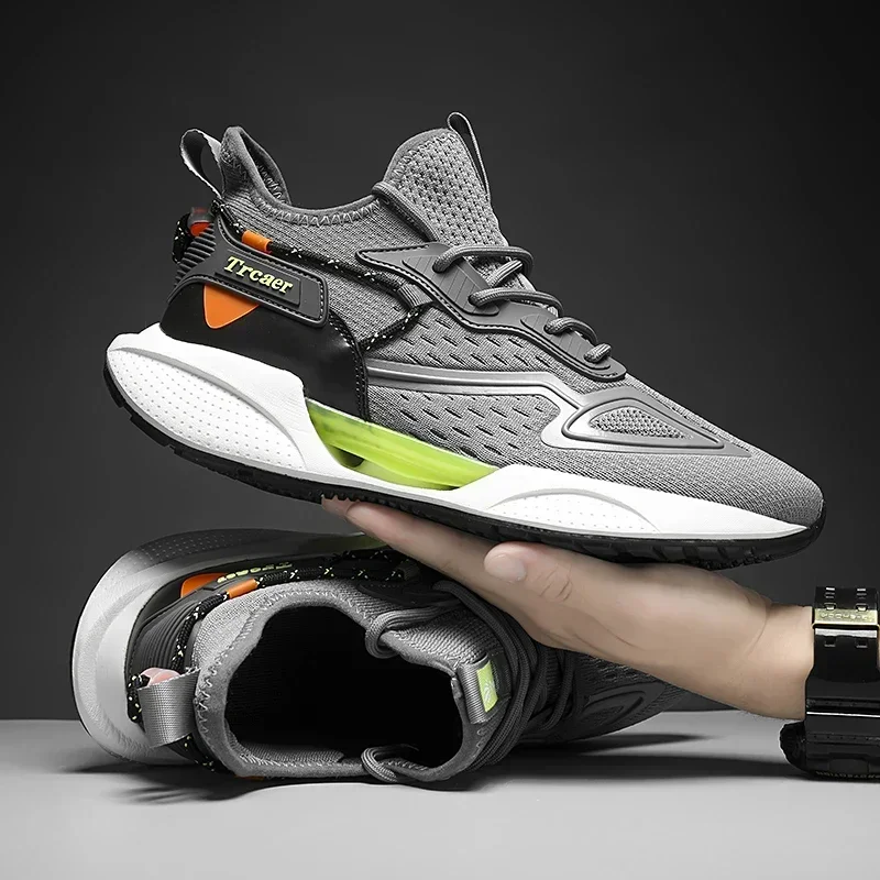 Zapatillas de deporte para hombre, zapatillas para correr de alta calidad con zapato de palomitas de maíz, cómodas zapatillas Unisex para correr, caminar, tenis informales, transpirables y ligeras - imagen 5