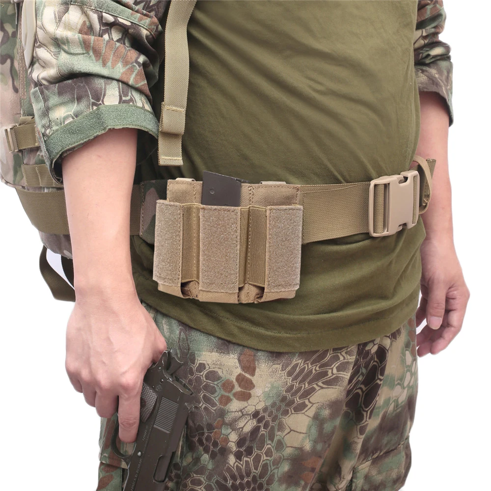 Molle-riñonera EDC doble Triple de 9MM, bolsa para revistas, soporte para linterna de caza, Airsoft Mag, chaleco - imagen 2