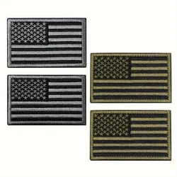 Parches bordados bandera americana verde militar y negro táctico