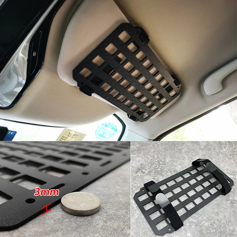 Organizador de asiento trasero de coche, paneles Molle, bolsa de almacenamiento para almacenamiento Modular, ABS, parasol de coche, soporte de cubierta - imagen 5