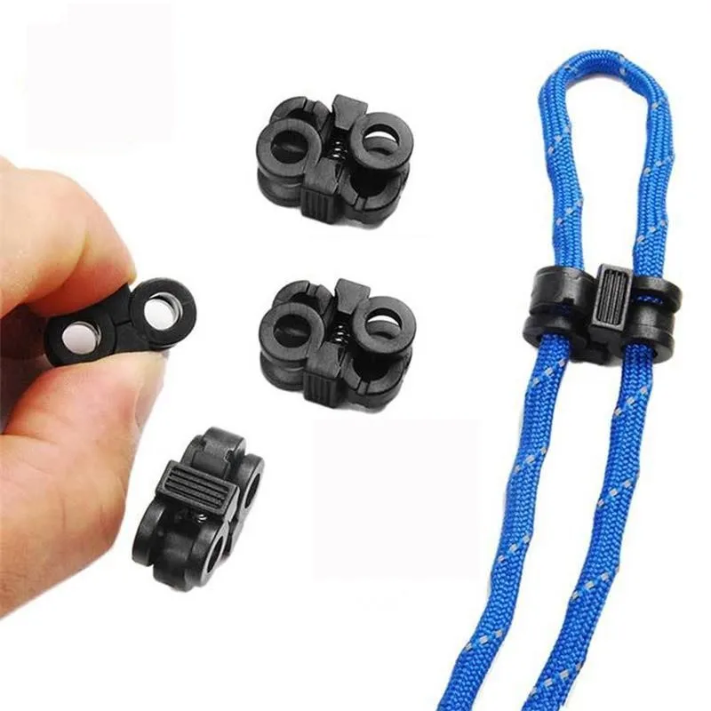 Hebilla de cuerda multifuncional, cordón elástico, hebilla de bloqueo, resorte de doble orificio, ajuste táctico de cuerda de paraguas - imagen 2