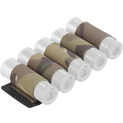 Soporte táctico de 5 escopetas redondas, soporte portamuciones con sistema MOLLE, linterna, organizador de batería Chemlight, bolsa de almacenamiento