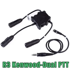 WADSN PTT dual serie U para auriculares Kenwood, Baofeng tácticos
