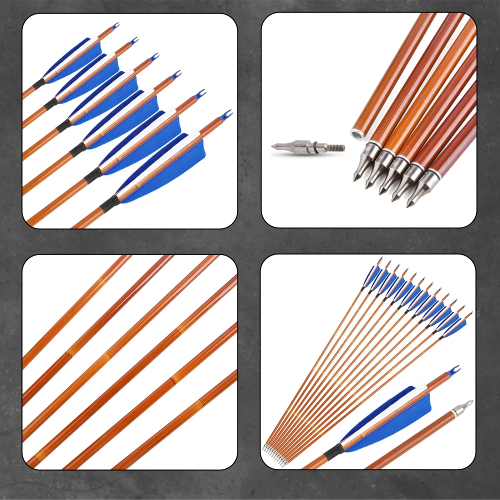 Flechas de tiro con arco, 12 Uds., flecha profesional SP500 de carbono mezclado, pluma Natural de 4 "para arco, caza, tiro, accesorios para objetivos - imagen 3