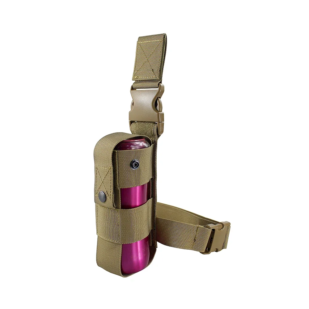 Soporte táctico para pulverizador de pimienta, para pierna de goteo, compatible con funda para botella de agua MK9 con funda ajustable para el muslo, soporte para botella de bolsillo, parte superior abierta - imagen 2