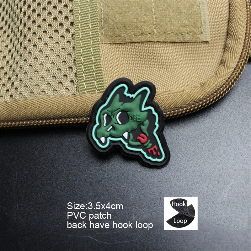 Adhesivo suave de PVC con dibujos animados, adhesivo creativo con personalidad de Diablo, brazalete, pegatina para zapatos, mochila con parche de gancho y bucle - imagen 5