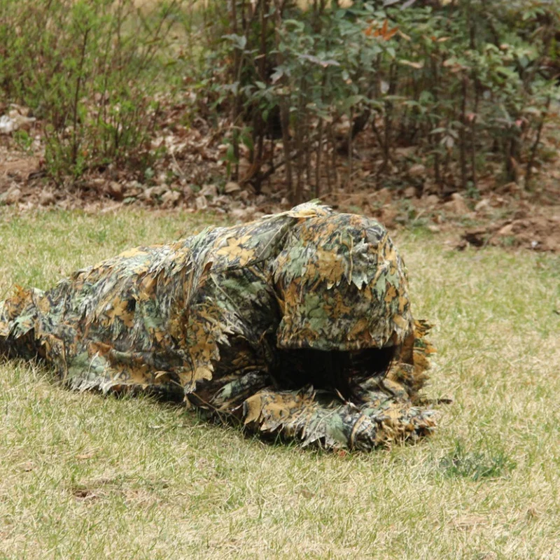 Ropa de caza de francotirador, camuflaje 3D, trajes Ghillie Airsoft, tiro táctico militar, juego de guerra, chaqueta de observación de aves, pantalones - imagen 5