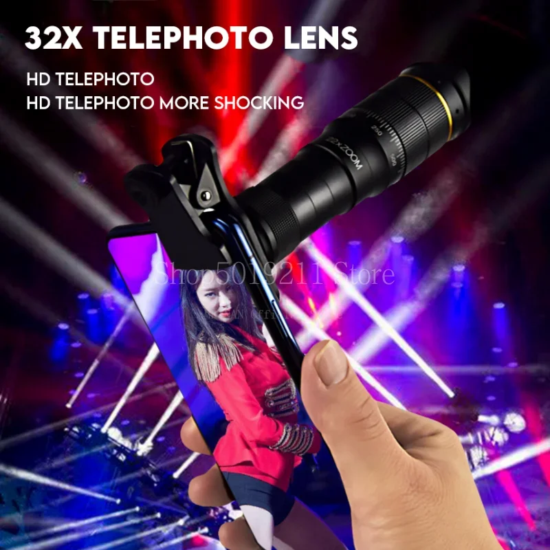 Telescopio Monocular profesional de 32x22x4K, lente de teléfono con Zoom HD, teleobjetivo con trípode, telescopio de Metal para turismo - imagen 5