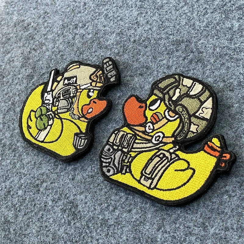 Parche bordado de pato amarillo, insignia de pato táctico militar, pegatinas rusas de gancho y bucle, brazalete, mochila, parches de ropa - imagen 5