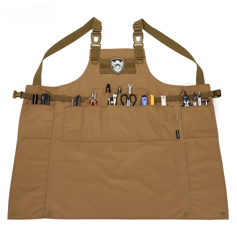 Chaleco de camuflaje táctico delantal hombres mujeres 12 bolsillos delantal de trabajo accesorios de ropa al aire libre Camping Picnic jardín resistente al desgaste - imagen 4