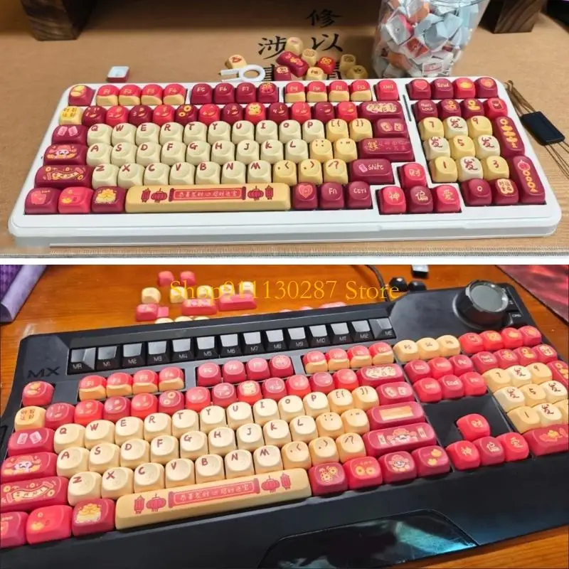 Teclados mecánicos J1HC, teclas OQO altura, juego teclas con tema Año Nuevo Chino, 127 Uds. - imagen 3