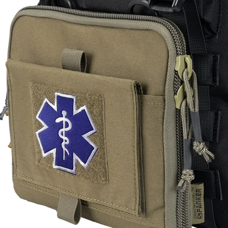 Parches bordados de PVC 3D para ropa, insignia de moral militar, insignia de señal de emergencia, pegatina de mochila, estrella de la vida, Calavera, gancho y bucle - imagen 4