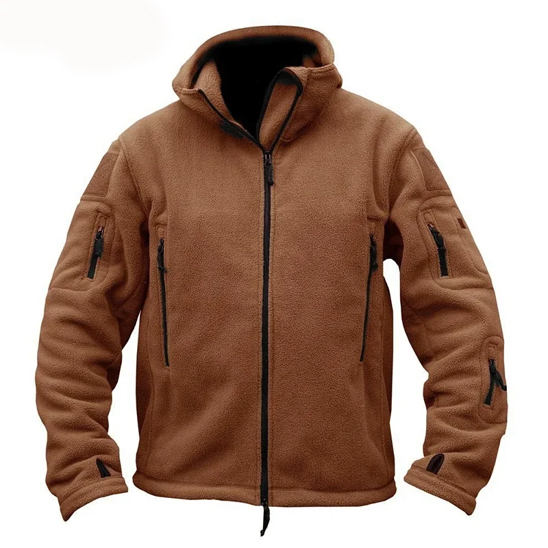 Chaqueta táctica de forro polar para hombre, abrigo térmico con capucha para caza al aire libre, Softshell, prendas de vestir exteriores para senderismo, Reino Unido - imagen 5