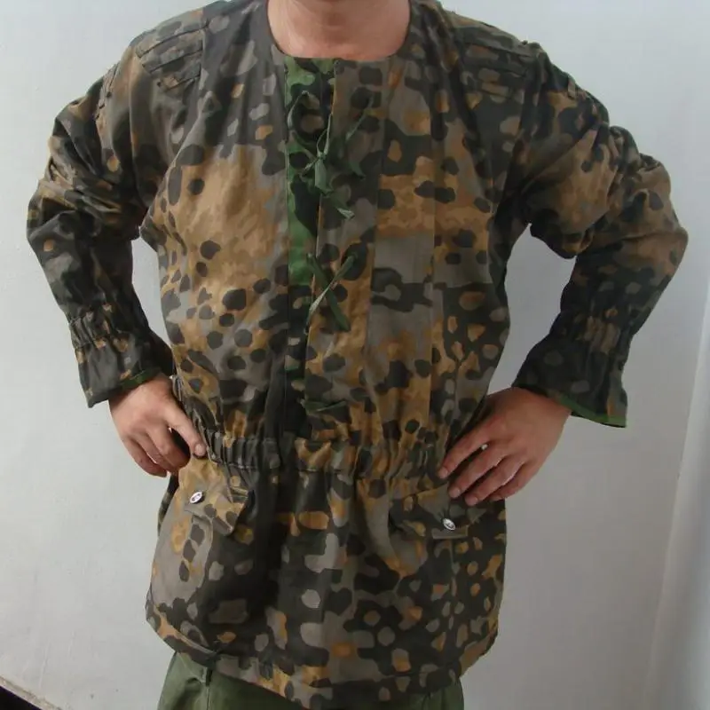 Camisa de cobertura de doble cara de árbol de avión tipo M40 alemán, chaqueta de camuflaje manchada alemana, camisa de cubierta usada en ambos lados - imagen 4