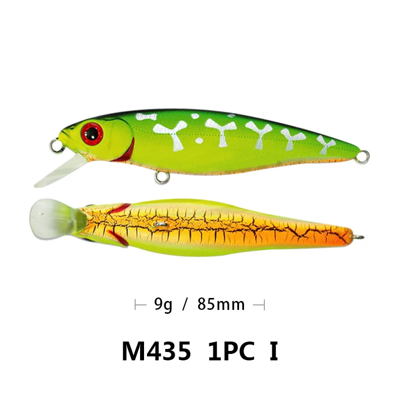Señuelo de pesca Minnow agua de mar Artificial 8,5 cm 9,6g Fising Wobblers cebo para peces señuelo Jerkbait Swimbait trucha Lucio lubina Crankbait - imagen 5