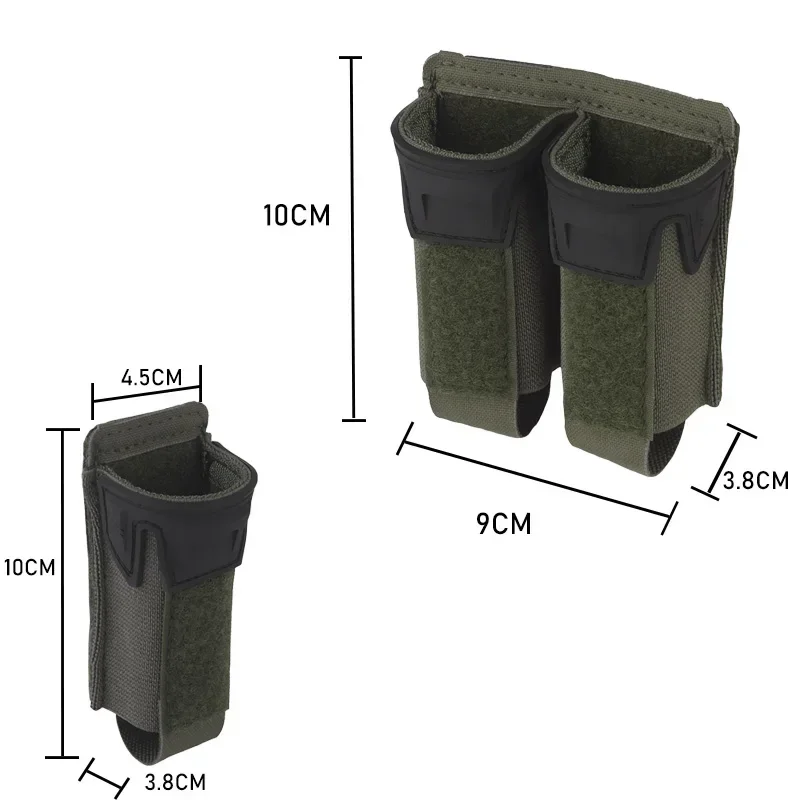 Bolsa magnética simple/doble, correa de combate de 9 mm, cuchillo con bolsa magnética, linterna, estuche para pistola, equipo, MOLLE compatible con caza y tiro - imagen 5