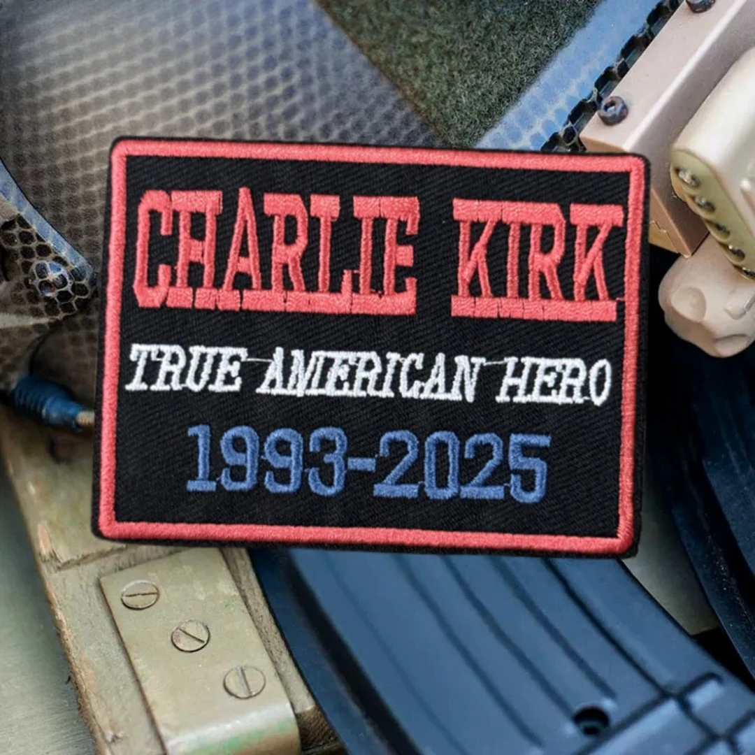 Parches de gancho y bucle bordados de héroe americano "Charlie Kirk" para ropa insignia de moral táctica pegatina para mochila del ejército militar - imagen 4