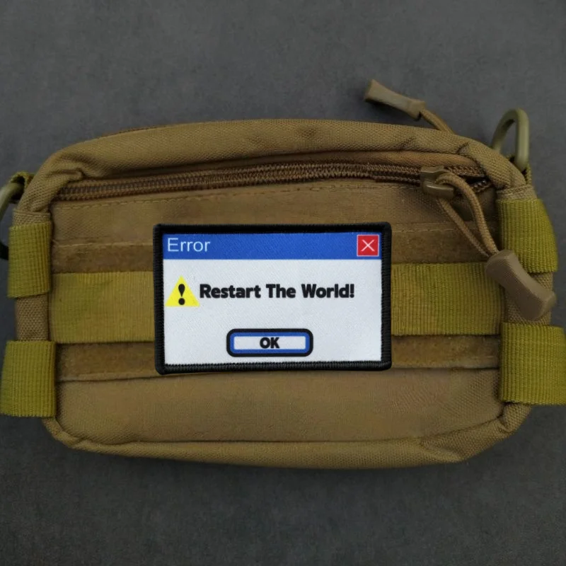 ¡Reiniciar el mundo! Parche de impresión para chaleco táctico, insignia de moral con gancho y bucle, pegatinas decorativas para mochila, parches para brazalete para ropa - imagen 5