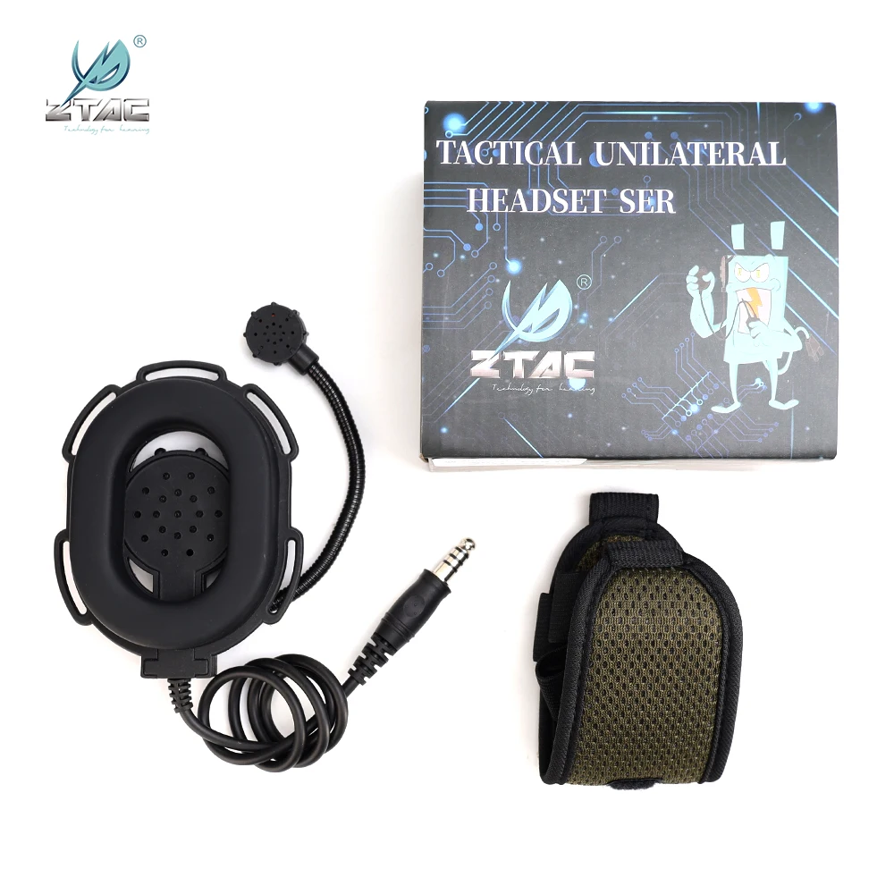 ZTAC-auriculares tácticos militares ZBowman III, audífonos Unilateral Softai Airsoft Baofeng, accesorios U94 PTT para caza y Tiro - imagen 5