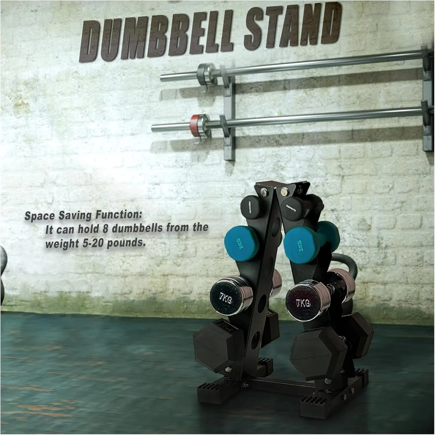 Soporte para mancuernas de alta resistencia para gimnasio en casa, organizador de almacenamiento con estante de peso ajustable, soporte para mancuernas de Fitness para equipos de ejercicio - imagen 4