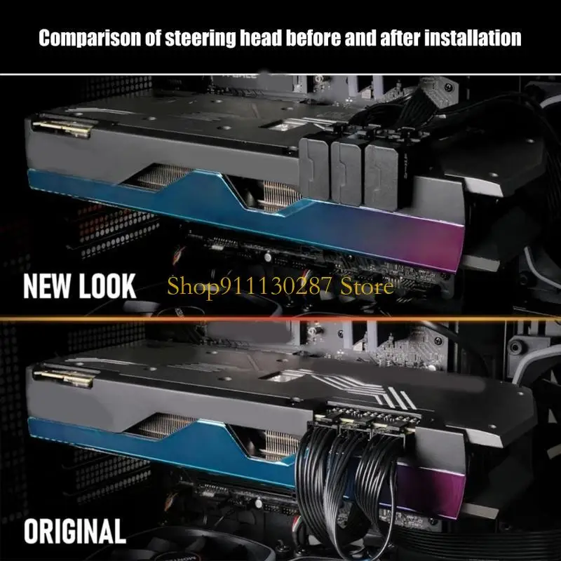 J1HC 8pin Adaptador alimentación GPU 180 grados Conector angulado Aluminio para tarjeta gráfica - imagen 2