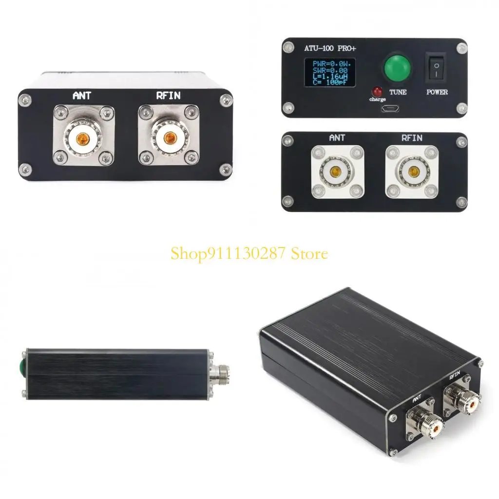 J1HC ATU-100 PRO+ ANTENA AUTOMÁTICO Tune 100W 1.8-55MHz con pantalla OLED 0.96 pulgadas para estación radio onda