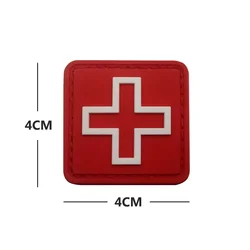 Parche médico táctico PVC 3D cruz roja