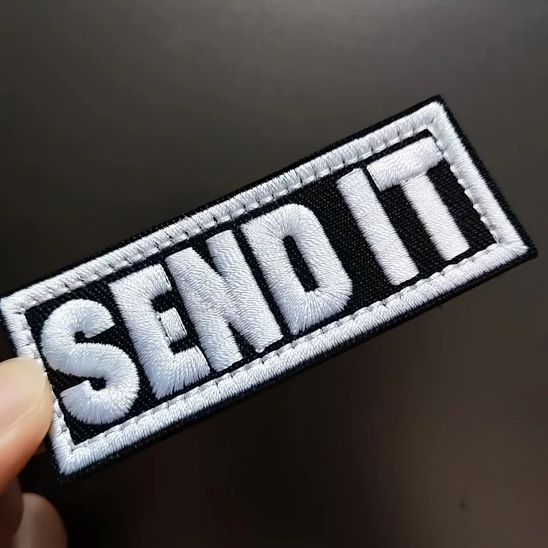 Parche táctico "Enviar It", parche de Velcros, pegatina de cierre de gancho y bucle, insignia bordada militar para mochila Molle, 1 ud. - imagen 3