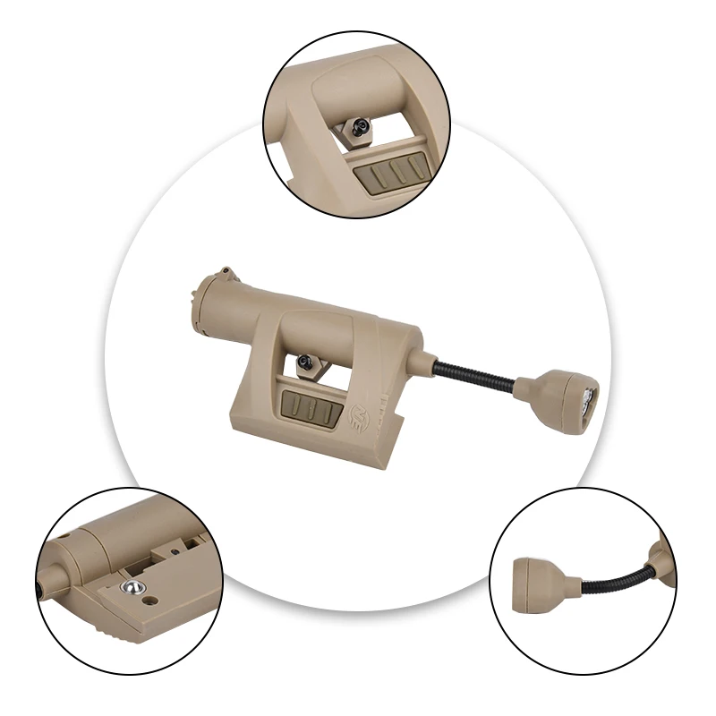 Luz táctica rápida para casco, linterna LED militar con 4 modos de carga, rojo, verde, blanco, IR, señal de caza - imagen 5