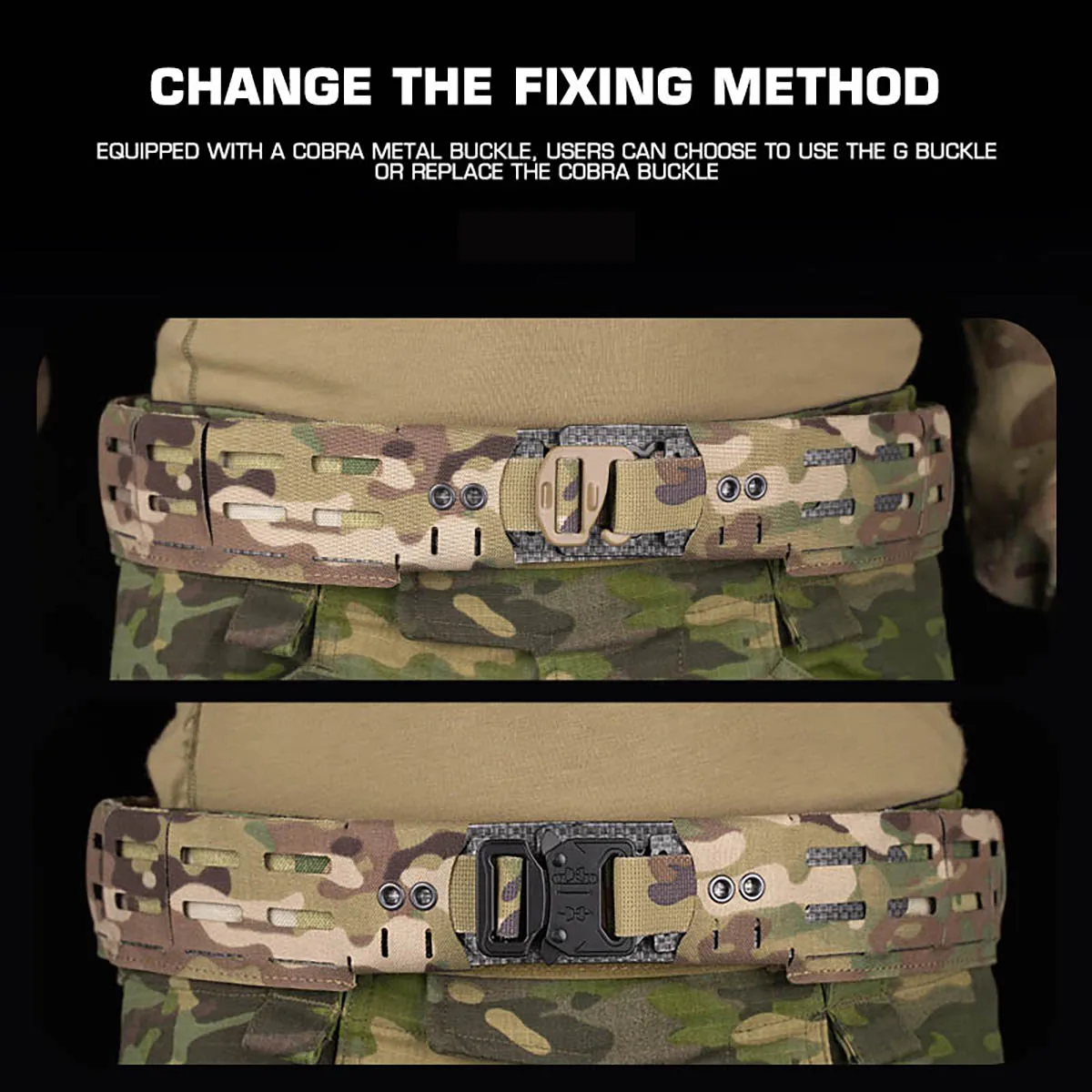 WRC Cinturón de combinación liviano Cinturón EDC interno de batalla modular Cinturón exterior compatible con bolsa Molle mag Holser RTI Mount