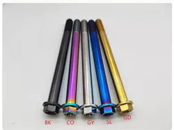 1x M10 X110mm/120MM/130MM tornillos de titanio cabeza de brida pernos de motocicleta accesorios de modificación de bicicleta diy