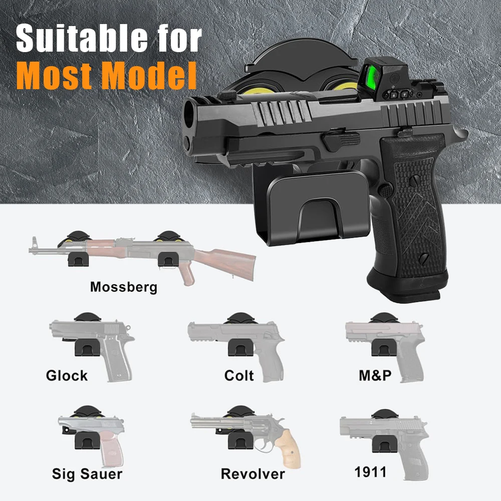 Soporte magnético para pistola, soporte para revólver y pistola magnético montado en la pared con protección de gatillo - imagen 3