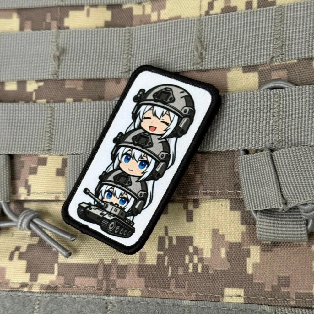 Parche táctico anime kawaii con velcro para niñas y mochilas - imagen 4