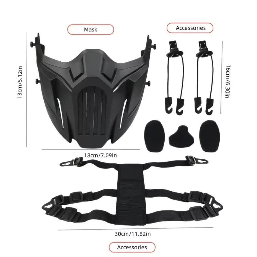 Máscara protección facial táctica ajustable CS Airsoft Milsim - imagen 2