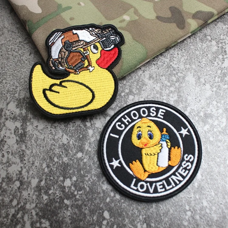 Parches tácticos dentados de pato amarillo, insignia de moral de pato, brazalete creativo, mochila táctica, pegatinas de gancho y bucle - imagen 3