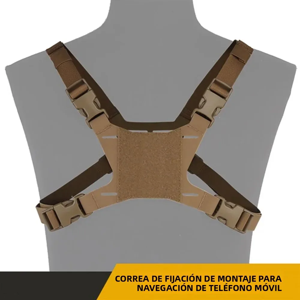 Chaleco táctico para el pecho, soporte militar de navegación para teléfono móvil, correa de fijación para Airsoft, caza MOLLE, chaleco de servicio - imagen 3