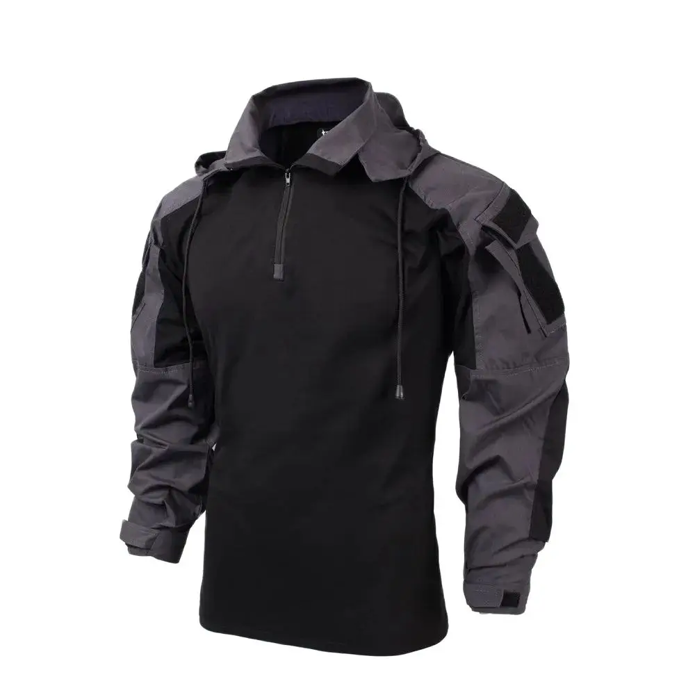 Camisa táctica con capucha y cuello alto para airsoft, caza y outdoor - imagen 5