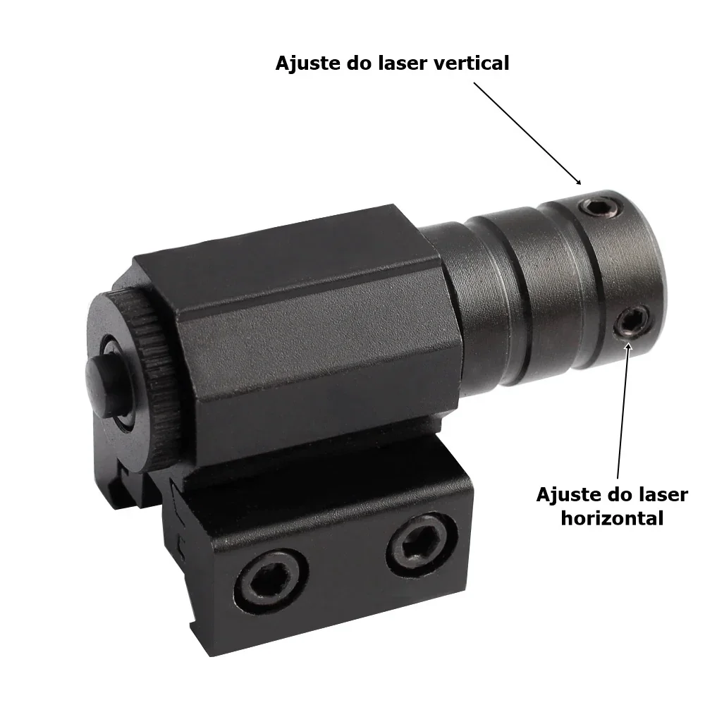 Mini puntero láser de punto rojo con montura de riel ajustable para Rifle de caza, mira de pistola, 635-655nm, 11mm/20mm - imagen 3