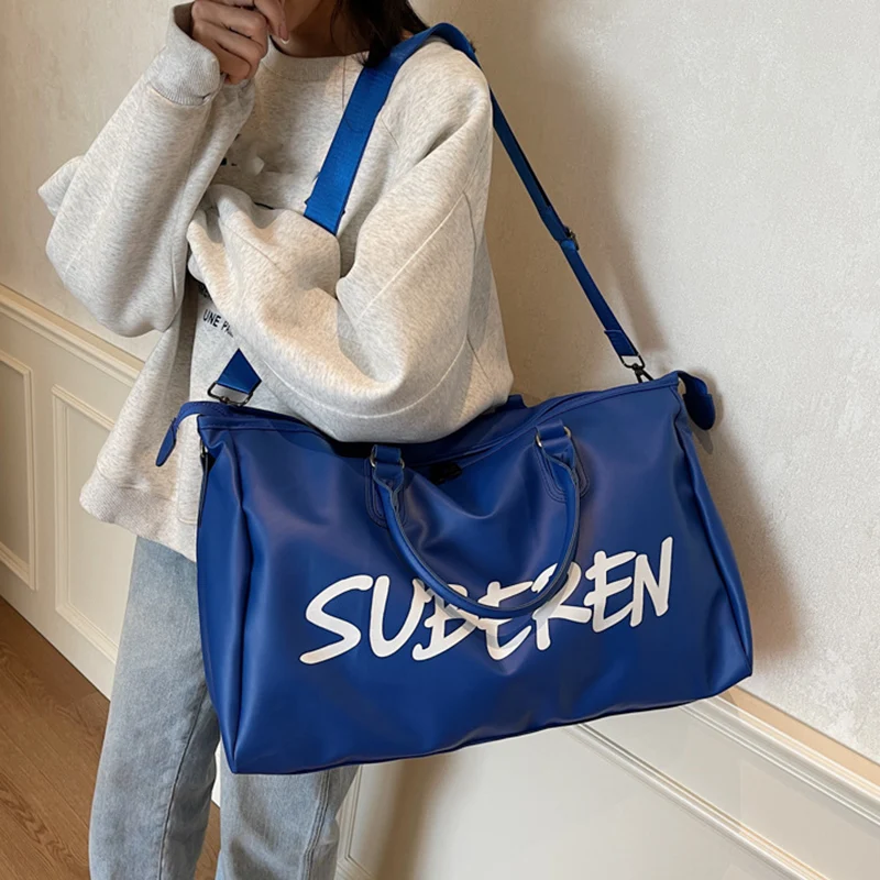 Bolsas de lona deportivas para gimnasio, Fitness, Yoga, bolso de mano de PU, equipaje de viaje, bolso de mano para acampar al aire libre, escalada, mochila escolar grande de fin de semana - imagen 3