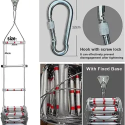 Escalera cuerda de rescate contra incendios con cable aluminio