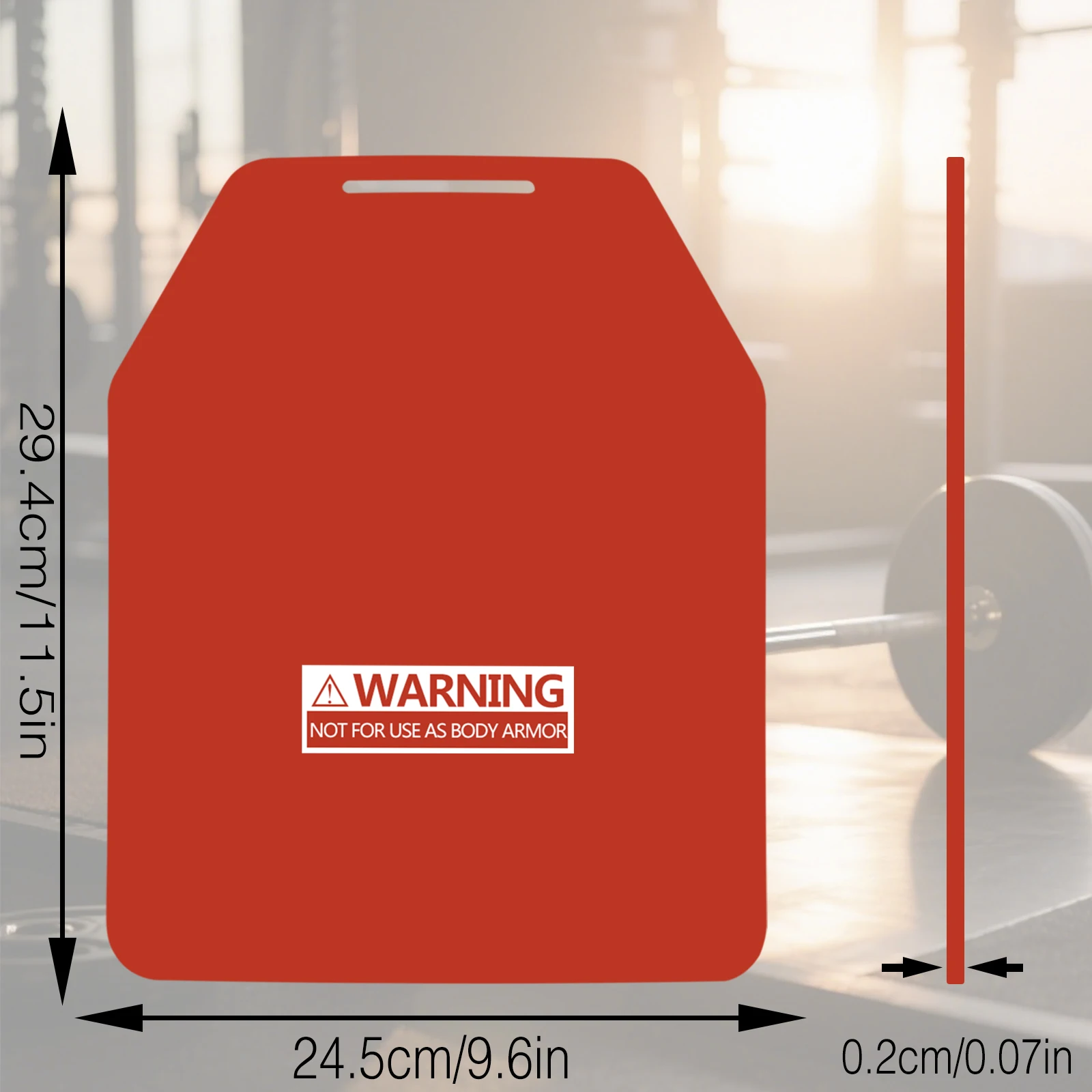 Placa de acero balístico NIJ nivel IIIA a prueba de balas, placa ponderada de 1,25 KG, inserto de armadura recubierto, 25x30CM - imagen 5