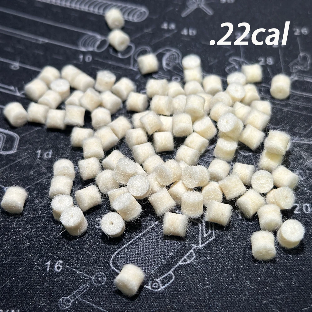 .22cal.30cal 9mm 100 Uds almohadilla de pulido de fieltro de lana fregona con agujero lanza cepillo de limpieza de carbono puntiagudo Kit de limpieza de pistola de caza - imagen 2