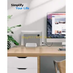 J1HC Soporte vertical para computadora portátil 2 en 1 Base acoplamiento para soporte escritorio con 2 ranuras para hasta