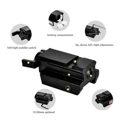 Mira láser verde roja con riel Picatinny de 11/20 mm para caza