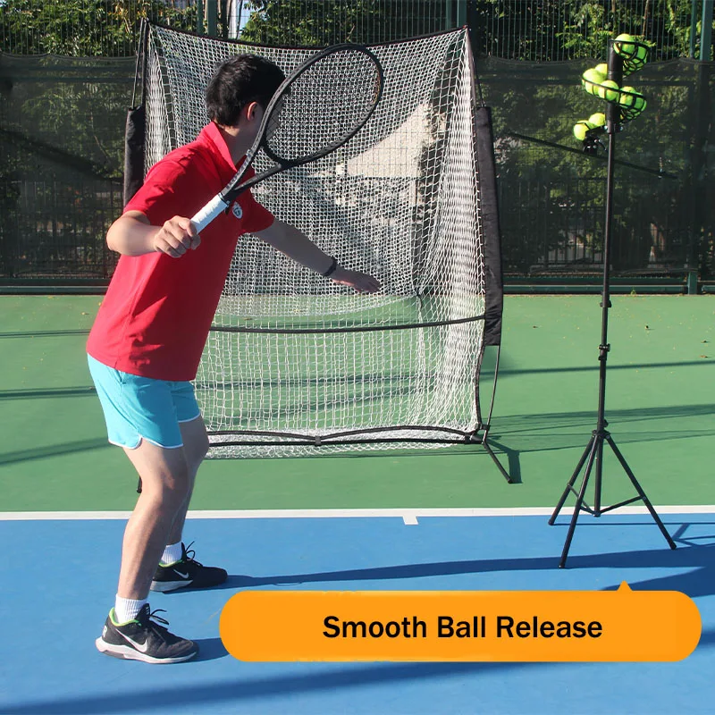 Máquina automática de pelotas de tenis con Control remoto, entrenador de tenis de altura ajustable para practicar servir y golpes - imagen 4