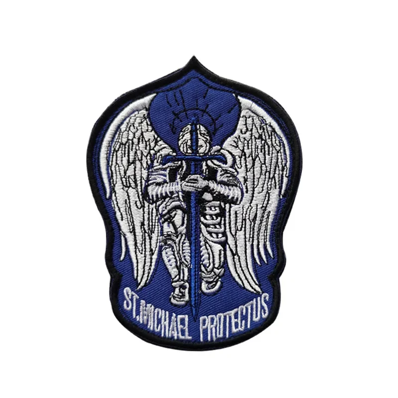 ST.Michael Protectus Arcángel Knight parches bordados de gancho y bucle para ropa brazalete insignia de moral táctica en mochila - imagen 5