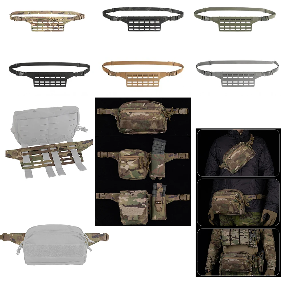 Nuevo Panel adaptador de carga secundaria Fanny táctico (SLAP) paquete ancho MOLLE de 6 ranuras bolsa de administrador montaje cintura chaleco cinturón accesorios de caza - imagen 2